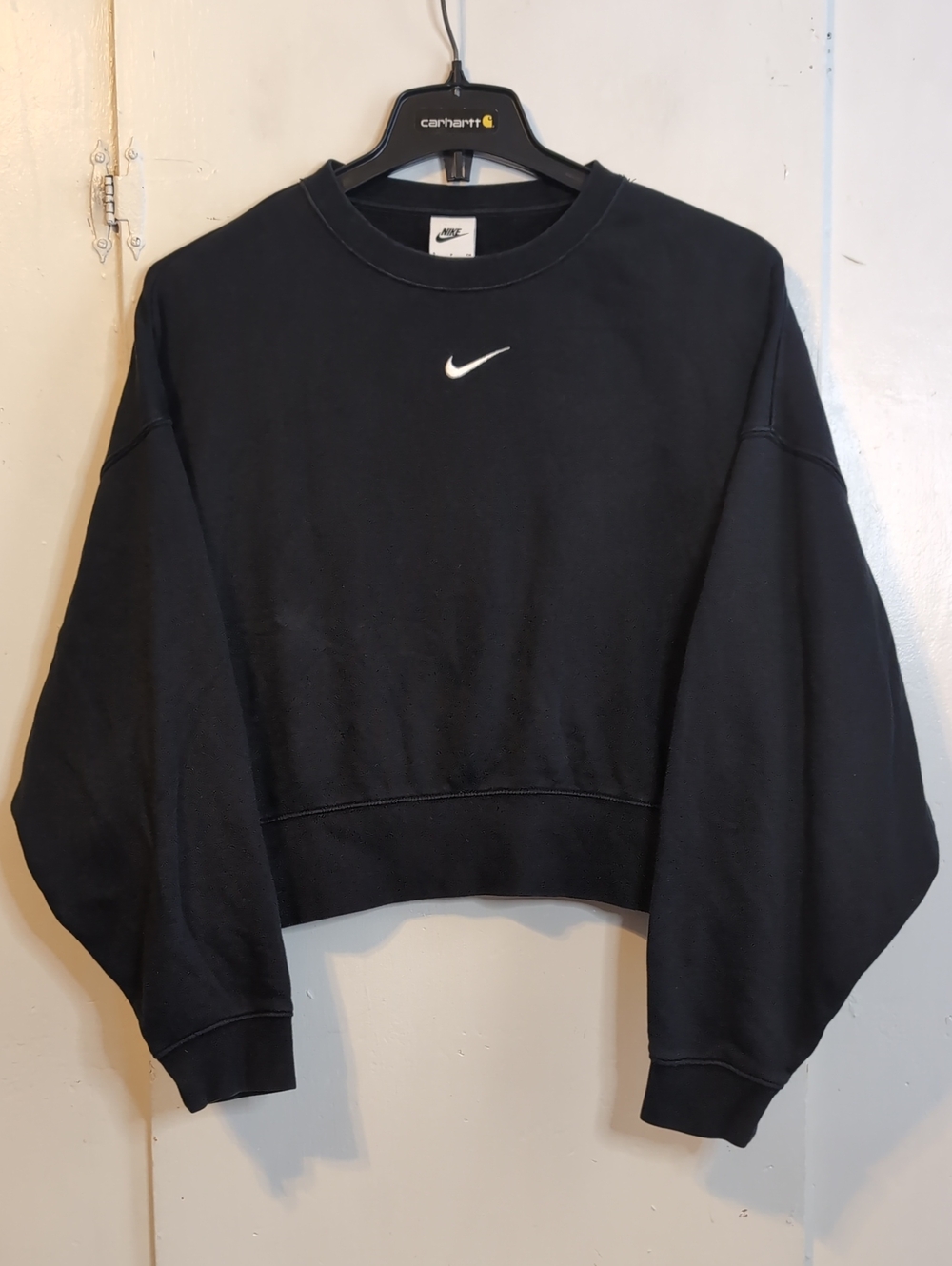 Nike Cropped Crewneck Black Sweater womens small